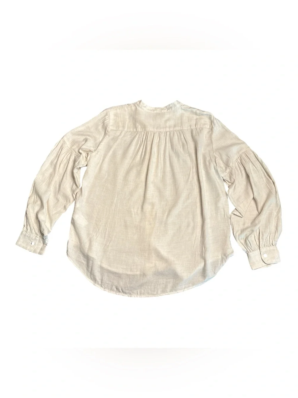 Madewell Stand-Collar Button-Up Shirt in Flannel ivory women’s Size M NWT